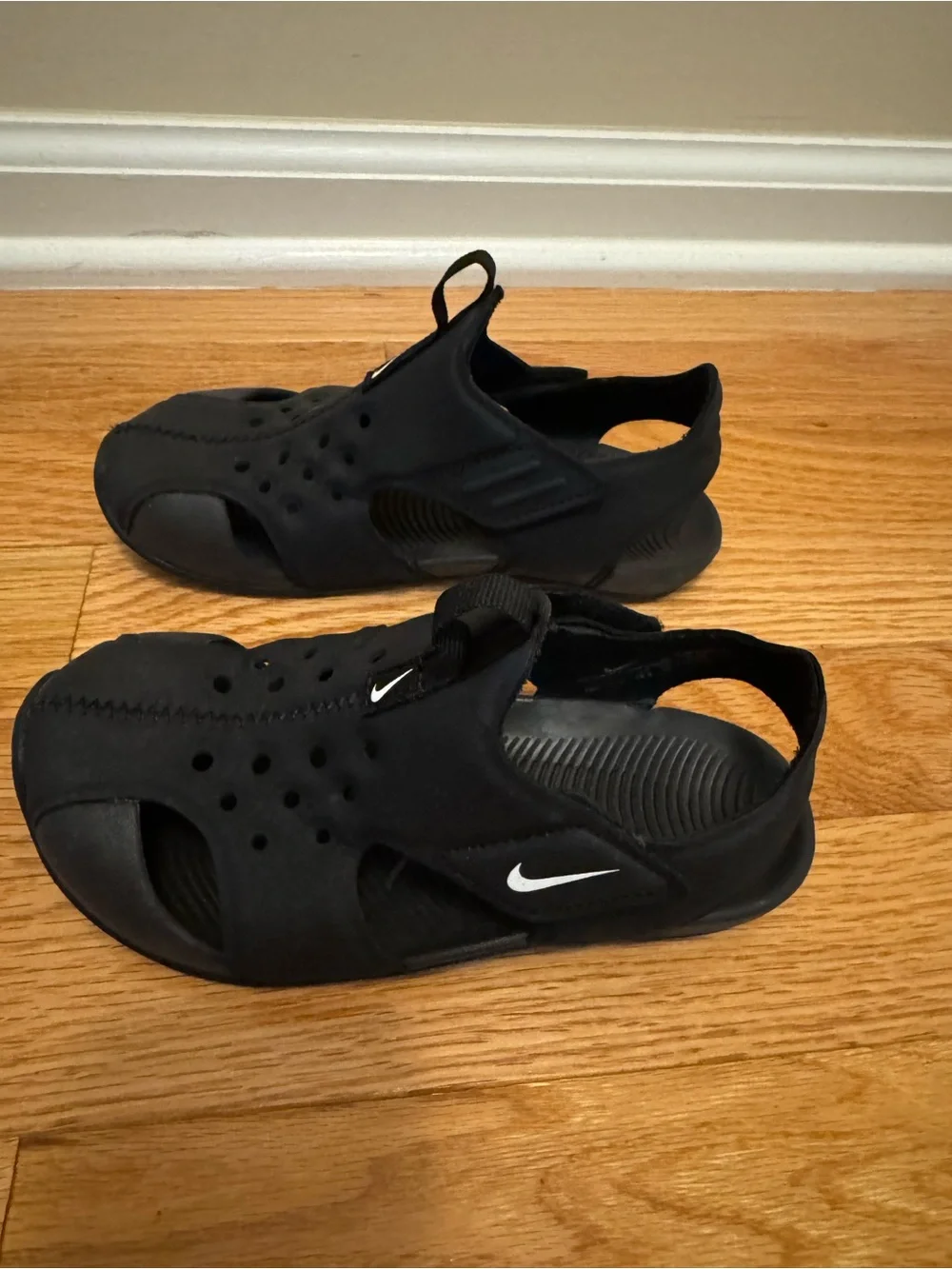 Kids Nike Sunray Protect - Black Slip-On Water Sandals - Size 12C